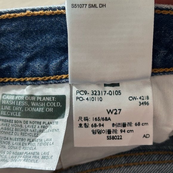 Levi’s 501 Cut Off Raw Hem Medium Wash Jean Shorts - Picture 7 of 10